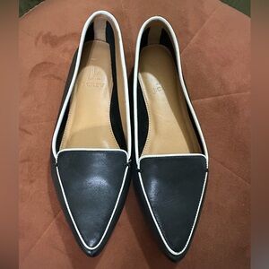 J.Crew Black and White Leather Flats